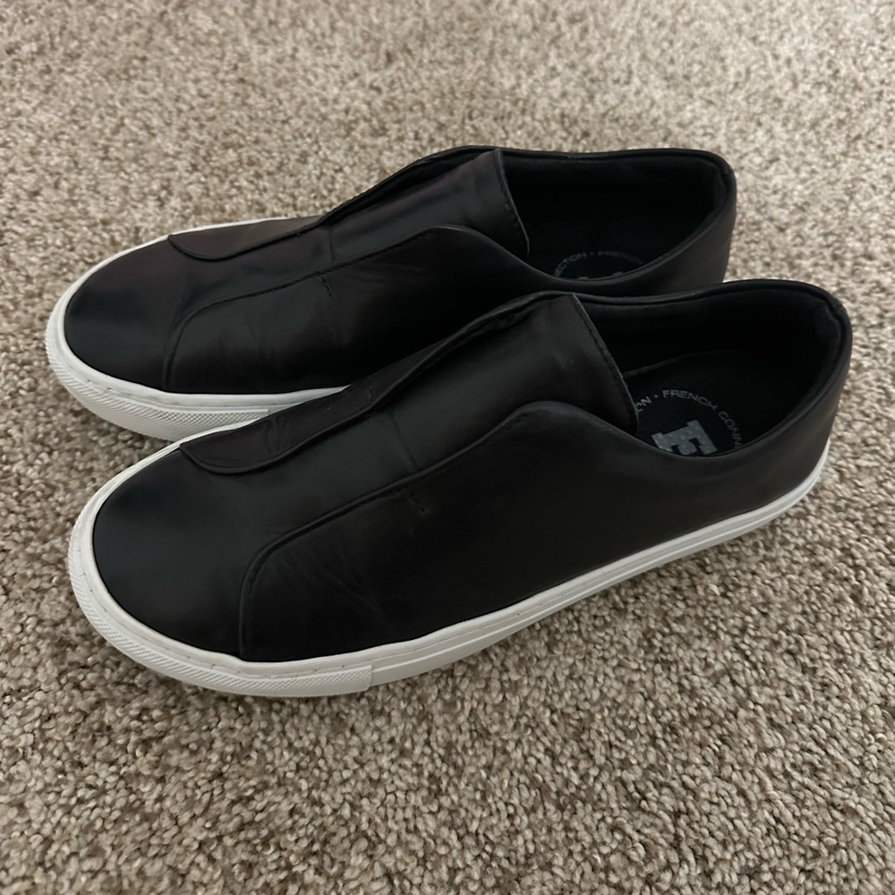 French connection black slip ons